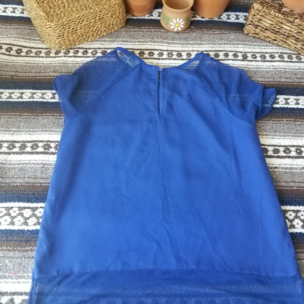 HARLOWE & GRAHAM | BLUE BLOUSE | SIZE SMALL - Picture 7 of 8